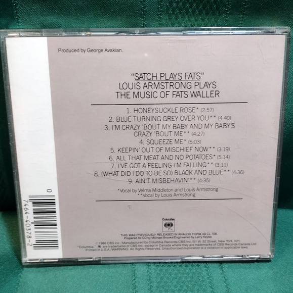 ⭐ BOGO ⭐ Louis Armstrong CD ( Satch Plays Fats ) - Picture 2 of 4